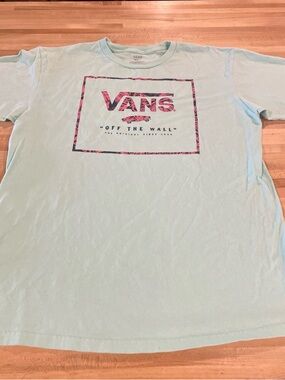 Vans Men's Mint Tee with Pink Logo Box